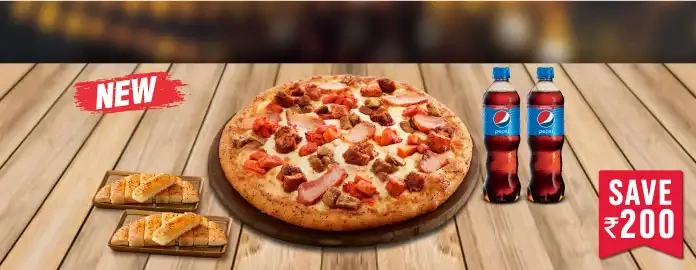 (Attractive Offer) on Large Chicken Blast hot chicken + 1 Plain cheese free + 1 Pepsi free